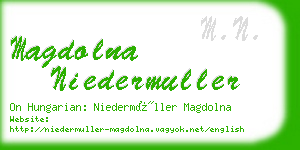 magdolna niedermuller business card